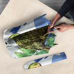 Kakapo New Zealand Personalised Umbrella Kowhai Flower Silver Fern Maori Pattern