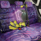 New Zealand Tui Bird Matariki Back Car Seat Cover Kowhai Flower Silver Fern Galaxy Maori Pattern