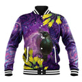 New Zealand Tui Bird Matariki Baseball Jacket Kowhai Flower Silver Fern Galaxy Maori Pattern