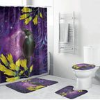 New Zealand Tui Bird Matariki Bathroom Set Kowhai Flower Silver Fern Galaxy Maori Pattern