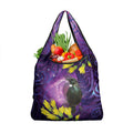 New Zealand Tui Bird Matariki Grocery Bag Kowhai Flower Silver Fern Galaxy Maori Pattern