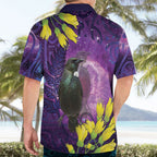 New Zealand Tui Bird Matariki Hawaiian Shirt Kowhai Flower Silver Fern Galaxy Maori Pattern
