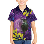New Zealand Tui Bird Matariki Hawaiian Shirt Kowhai Flower Silver Fern Galaxy Maori Pattern