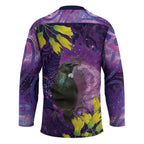 New Zealand Tui Bird Matariki Hockey Jersey Kowhai Flower Silver Fern Galaxy Maori Pattern