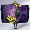New Zealand Tui Bird Matariki Hooded Blanket Kowhai Flower Silver Fern Galaxy Maori Pattern