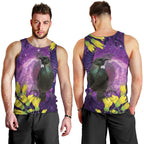 New Zealand Tui Bird Matariki Men Tank Top Kowhai Flower Silver Fern Galaxy Maori Pattern