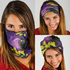 New Zealand Tui Bird Matariki Neck Gaiter Kowhai Flower Silver Fern Galaxy Maori Pattern