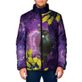 New Zealand Tui Bird Matariki Padded Jacket Kowhai Flower Silver Fern Galaxy Maori Pattern