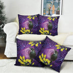 New Zealand Tui Bird Matariki Pillow Cover Kowhai Flower Silver Fern Galaxy Maori Pattern