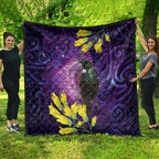 New Zealand Tui Bird Matariki Quilt Kowhai Flower Silver Fern Galaxy Maori Pattern