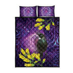 New Zealand Tui Bird Matariki Quilt Bed Set Kowhai Flower Silver Fern Galaxy Maori Pattern