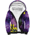 New Zealand Tui Bird Matariki Sherpa Hoodie Kowhai Flower Silver Fern Galaxy Maori Pattern