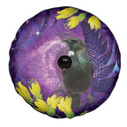 New Zealand Tui Bird Matariki Spare Tire Cover Kowhai Flower Silver Fern Galaxy Maori Pattern
