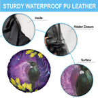 New Zealand Tui Bird Matariki Spare Tire Cover Kowhai Flower Silver Fern Galaxy Maori Pattern