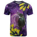 New Zealand Tui Bird Matariki T Shirt Kowhai Flower Silver Fern Galaxy Maori Pattern