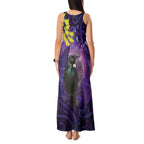 New Zealand Tui Bird Matariki Tank Maxi Dress Kowhai Flower Silver Fern Galaxy Maori Pattern