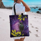New Zealand Tui Bird Matariki Tote Bag Kowhai Flower Silver Fern Galaxy Maori Pattern