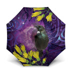 New Zealand Tui Bird Matariki Umbrella Kowhai Flower Silver Fern Galaxy Maori Pattern