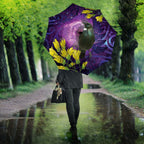 New Zealand Tui Bird Matariki Umbrella Kowhai Flower Silver Fern Galaxy Maori Pattern