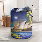 Kangaroo Australia Personalised Laundry Basket Aussie Pride Golden Wattle Sydney Opera House
