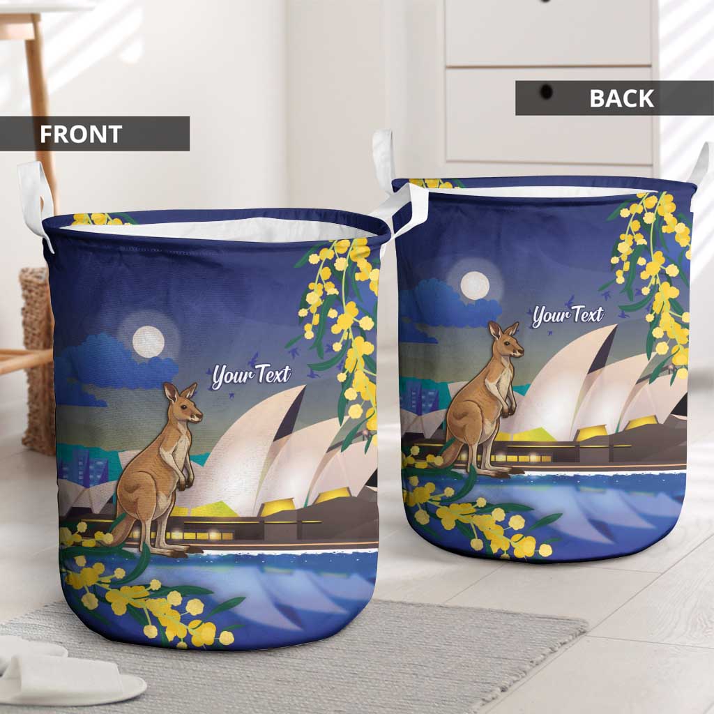 Kangaroo Australia Personalised Laundry Basket Aussie Pride Golden Wattle Sydney Opera House