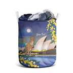 Kangaroo Australia Personalised Laundry Basket Aussie Pride Golden Wattle Sydney Opera House