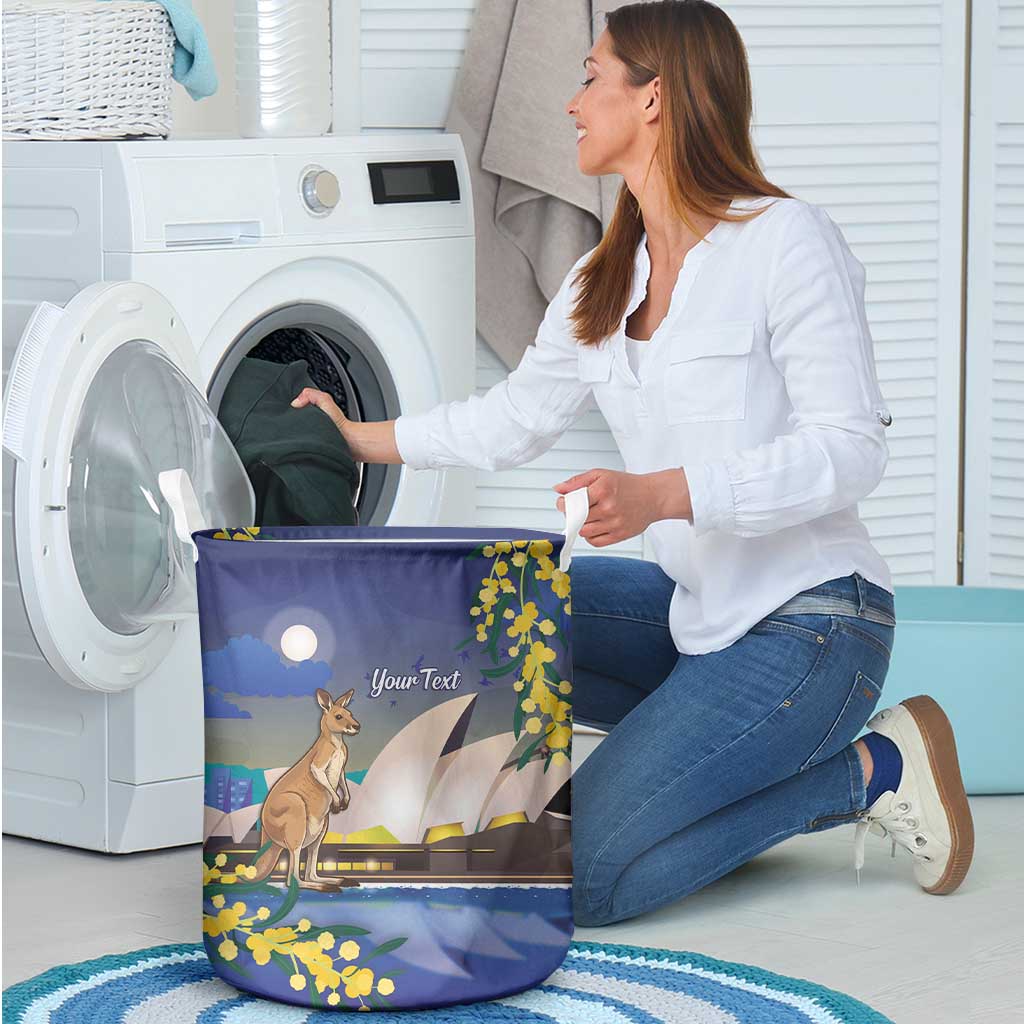 Kangaroo Australia Personalised Laundry Basket Aussie Pride Golden Wattle Sydney Opera House