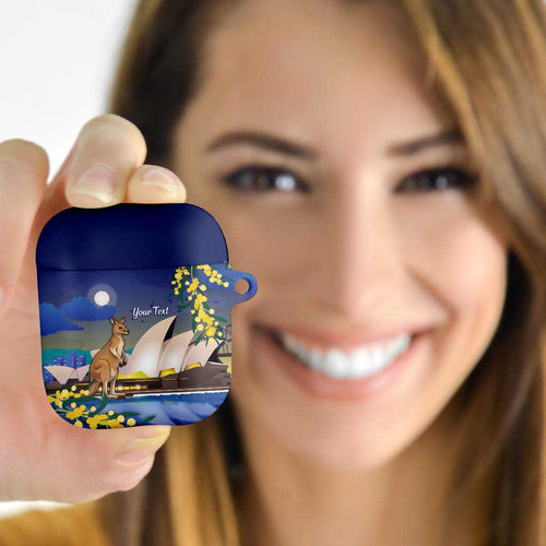 Kangaroo Australia Personalised AirPods Case Aussie Pride Golden Wattle Sydney Opera House
