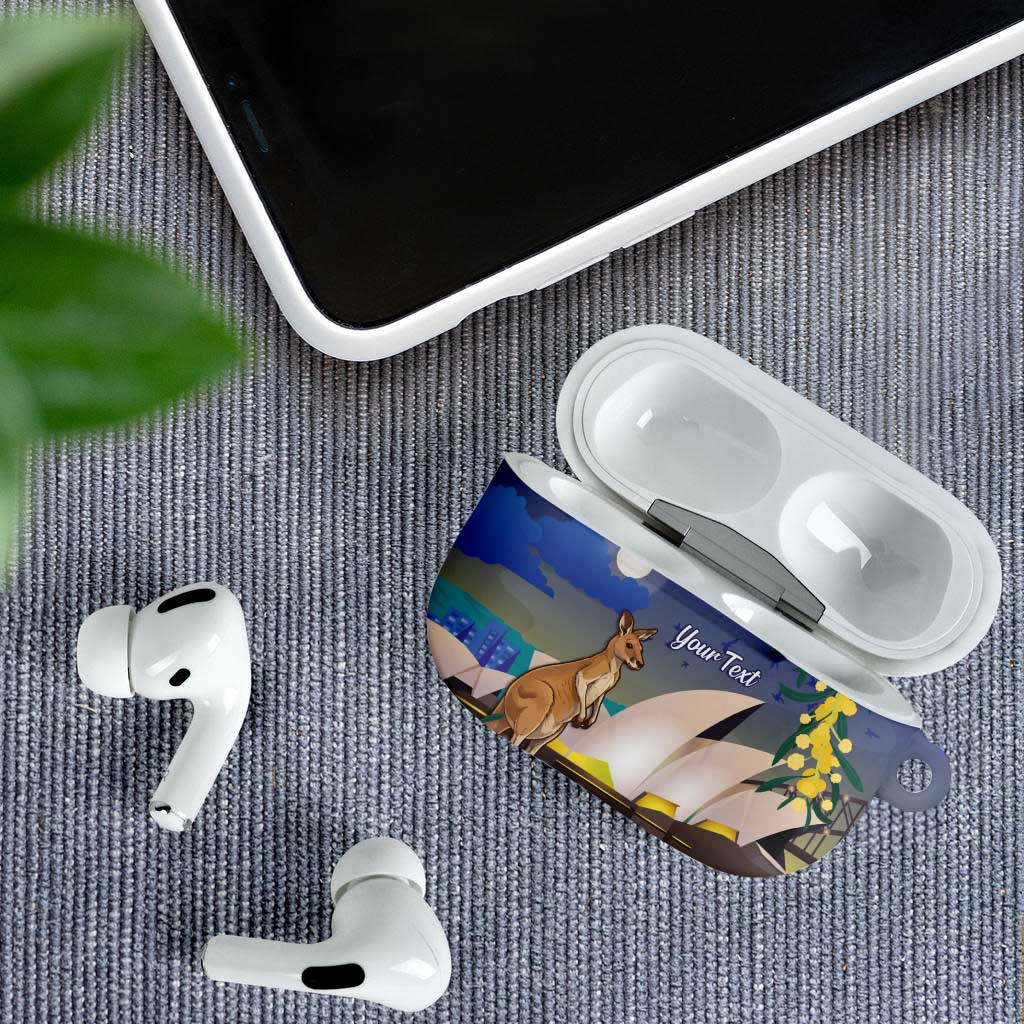 Kangaroo Australia Personalised AirPods Case Aussie Pride Golden Wattle Sydney Opera House