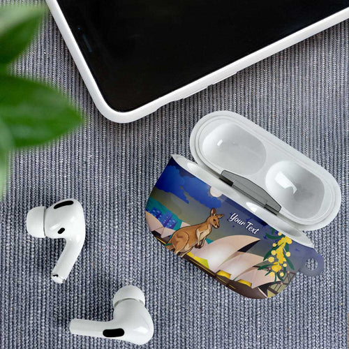 Kangaroo Australia Personalised AirPods Case Aussie Pride Golden Wattle Sydney Opera House