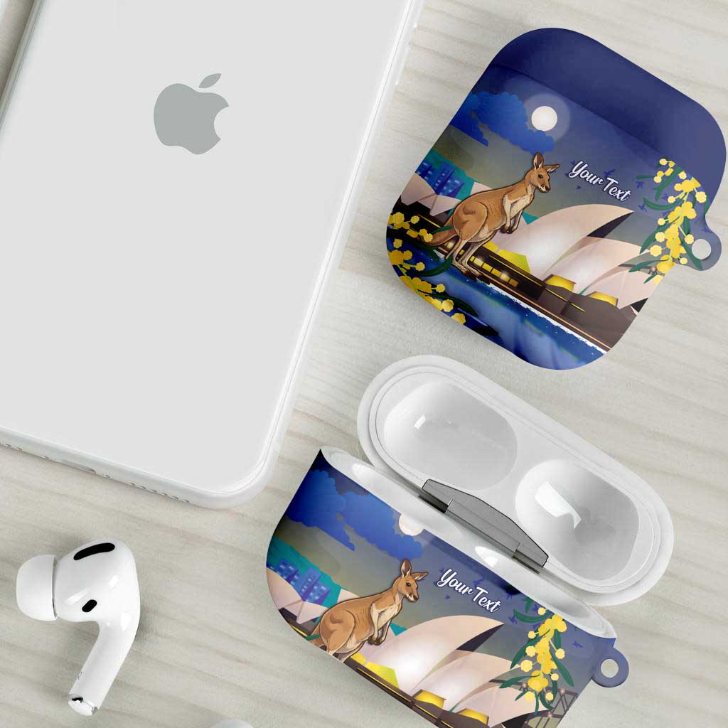 Kangaroo Australia Personalised AirPods Case Aussie Pride Golden Wattle Sydney Opera House