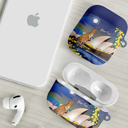 Kangaroo Australia Personalised AirPods Case Aussie Pride Golden Wattle Sydney Opera House
