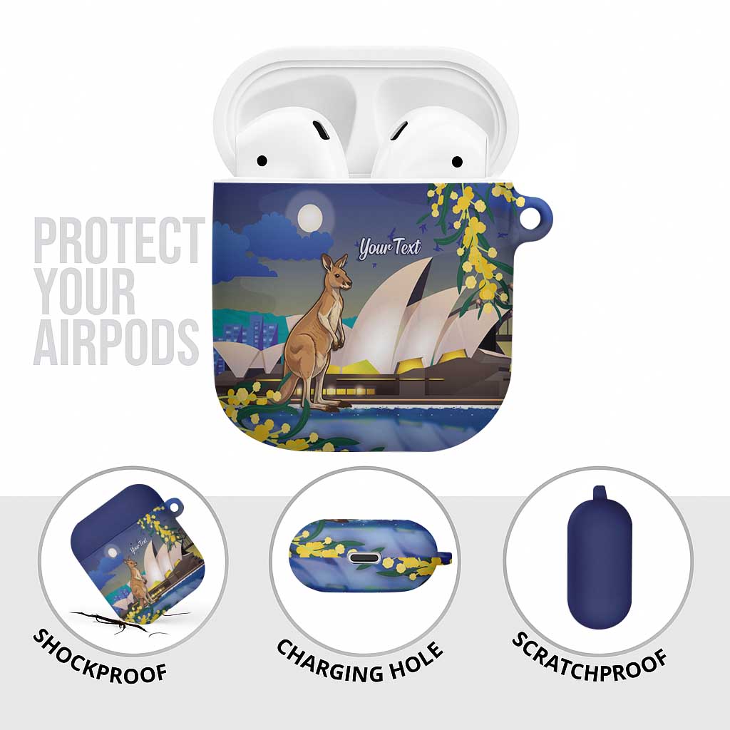 Kangaroo Australia Personalised AirPods Case Aussie Pride Golden Wattle Sydney Opera House