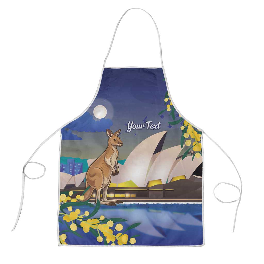 Kangaroo Australia Personalised Apron Aussie Pride Golden Wattle Sydney Opera House