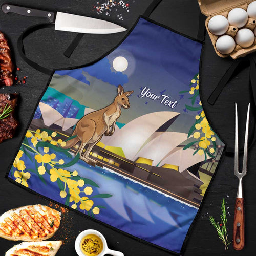 Kangaroo Australia Personalised Apron Aussie Pride Golden Wattle Sydney Opera House