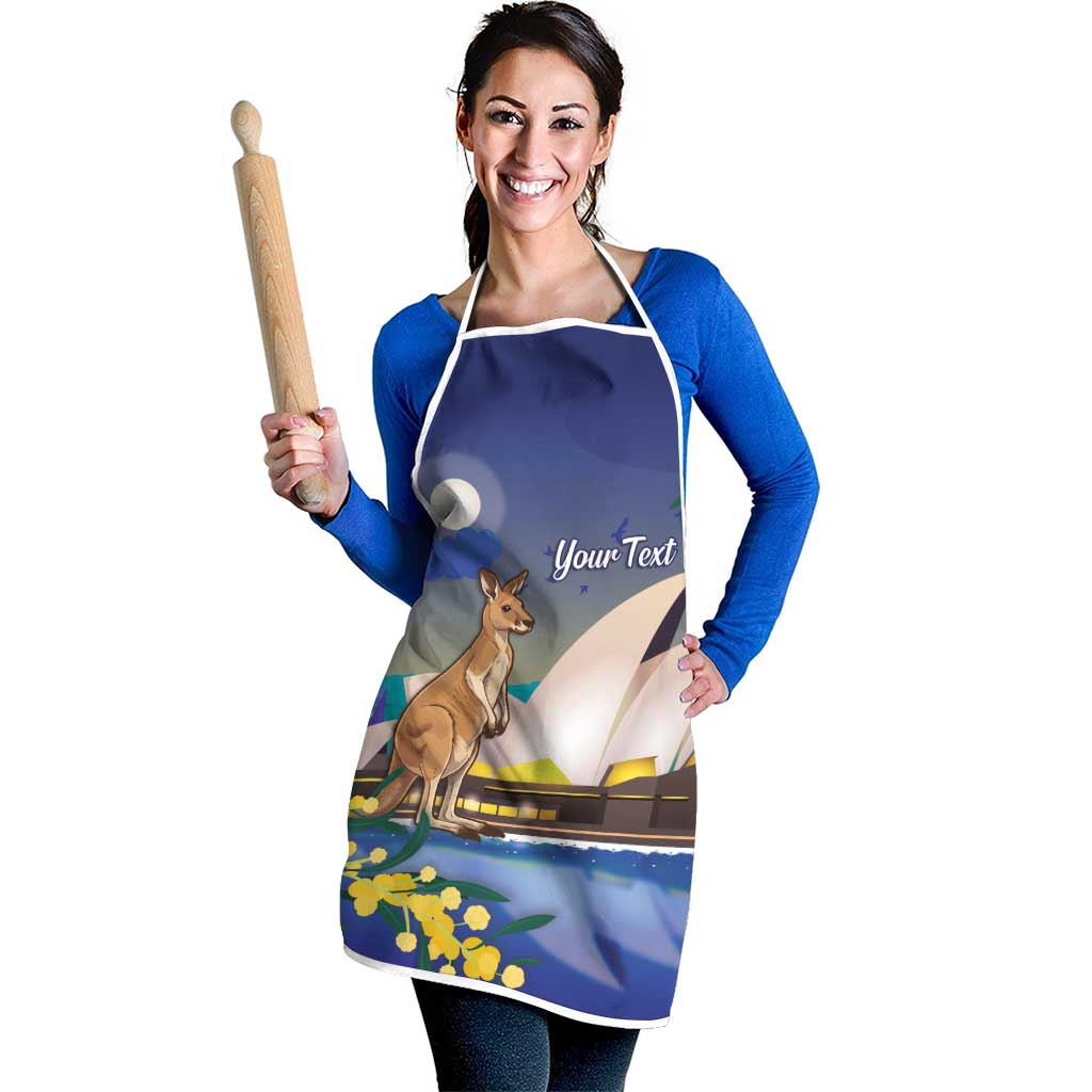 Kangaroo Australia Personalised Apron Aussie Pride Golden Wattle Sydney Opera House