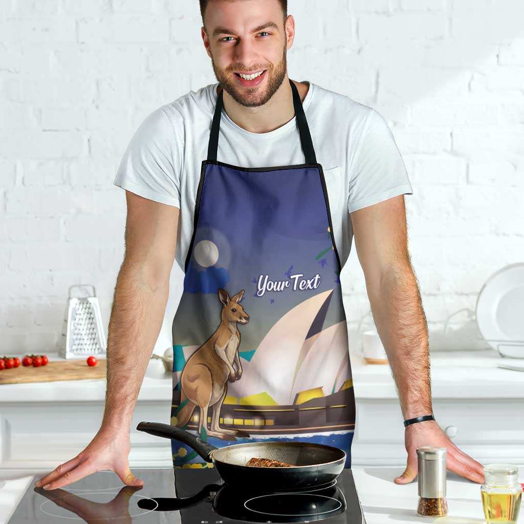 Kangaroo Australia Personalised Apron Aussie Pride Golden Wattle Sydney Opera House