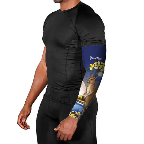 Kangaroo Australia Personalised Arm Sleeves Aussie Pride Golden Wattle Sydney Opera House