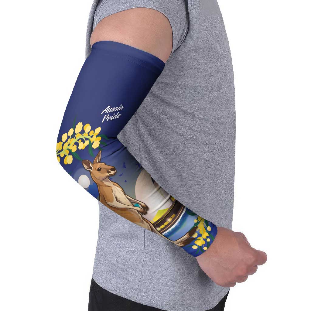 Kangaroo Australia Personalised Arm Sleeves Aussie Pride Golden Wattle Sydney Opera House