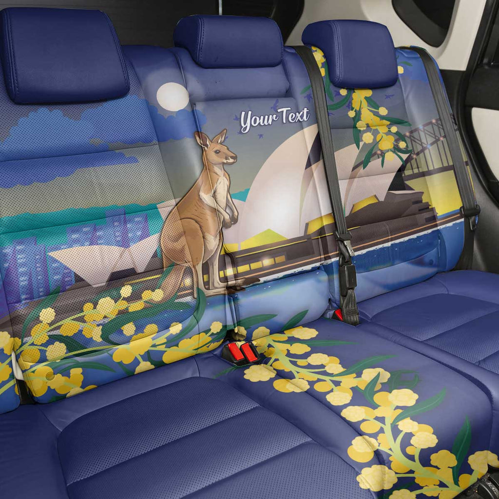 Kangaroo Australia Personalised Back Car Seat Cover Aussie Pride Golden Wattle Sydney Opera House