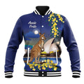 Kangaroo Australia Personalised Baseball Jacket Aussie Pride Golden Wattle Sydney Opera House