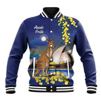 Kangaroo Australia Personalised Baseball Jacket Aussie Pride Golden Wattle Sydney Opera House