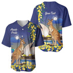 Kangaroo Australia Personalised Baseball Jersey Aussie Pride Golden Wattle Sydney Opera House