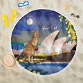 Kangaroo Australia Personalised Beach Blanket Aussie Pride Golden Wattle Sydney Opera House