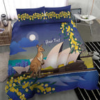 Kangaroo Australia Personalised Bedding Set Aussie Pride Golden Wattle Sydney Opera House