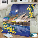 Kangaroo Australia Personalised Blanket Aussie Pride Golden Wattle Sydney Opera House