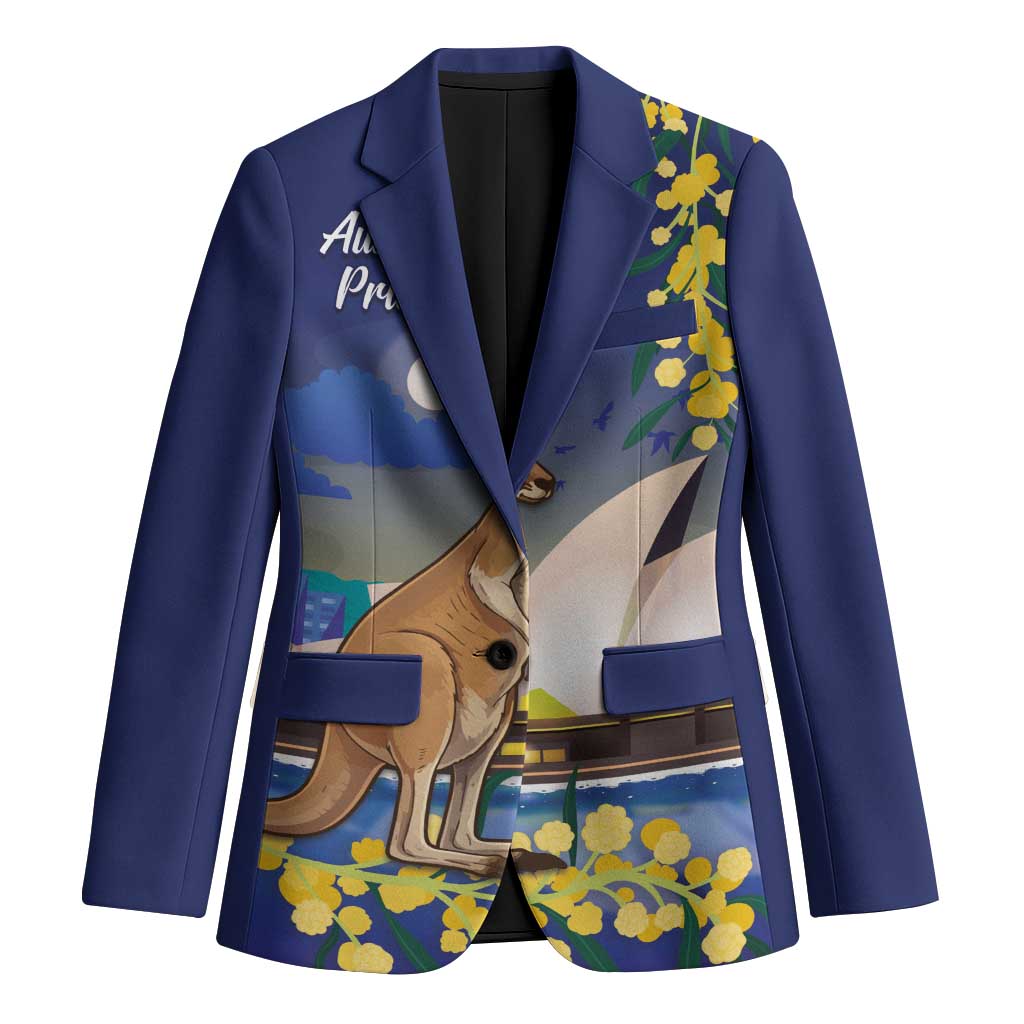 Kangaroo Australia Personalised Blazer Aussie Pride Golden Wattle Sydney Opera House