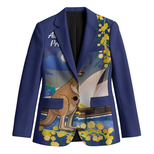 Kangaroo Australia Personalised Blazer Aussie Pride Golden Wattle Sydney Opera House