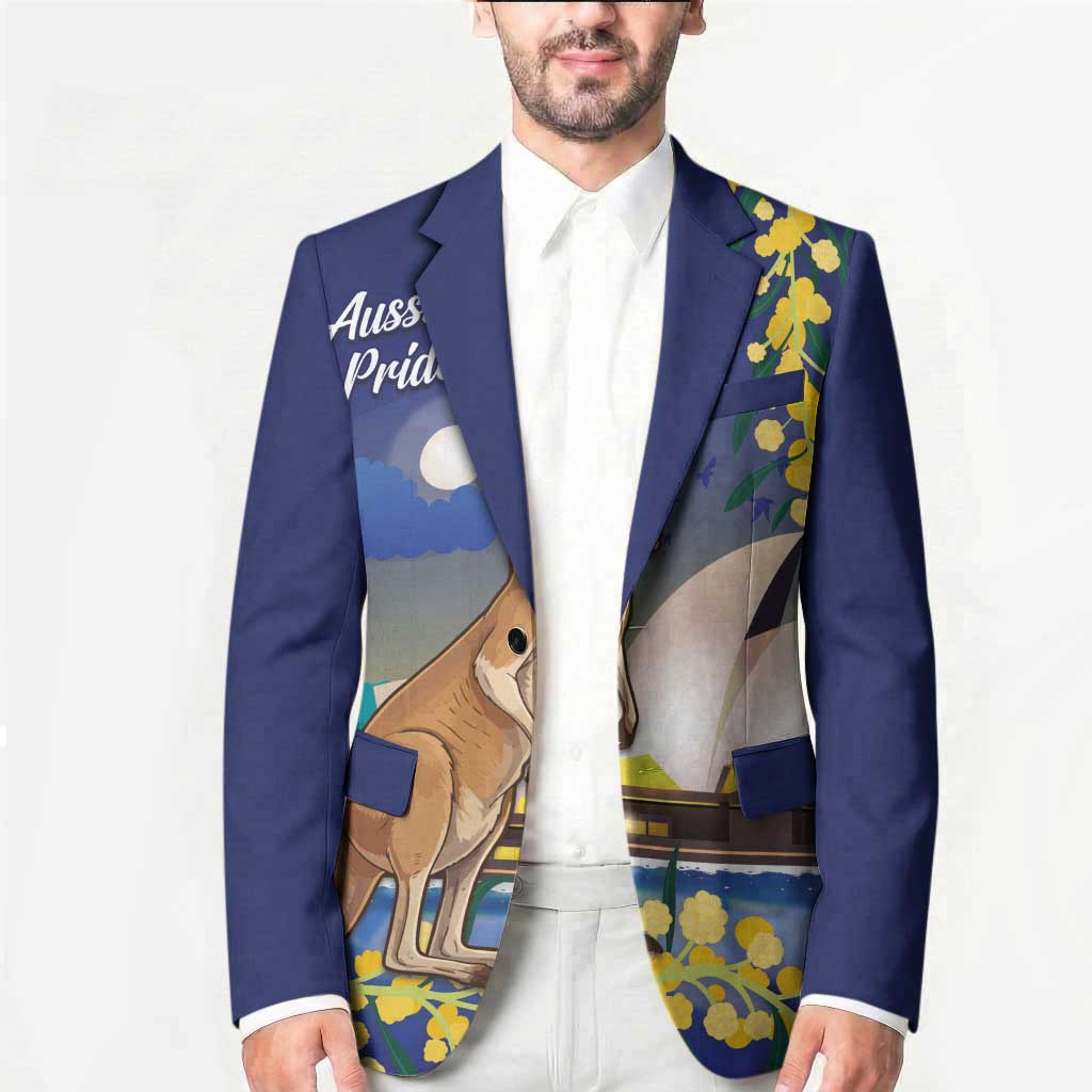 Kangaroo Australia Personalised Blazer Aussie Pride Golden Wattle Sydney Opera House