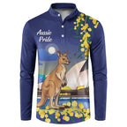 Kangaroo Australia Personalised Button Sweatshirt Aussie Pride Golden Wattle Sydney Opera House